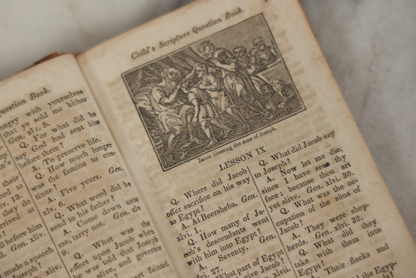 Lot 179 - "The Child's Scripture Question Book" Antique Illustrated Religious Lesson Book With 63 Engravings, Published By The American Sunday School Union, Philadelphia, 1836