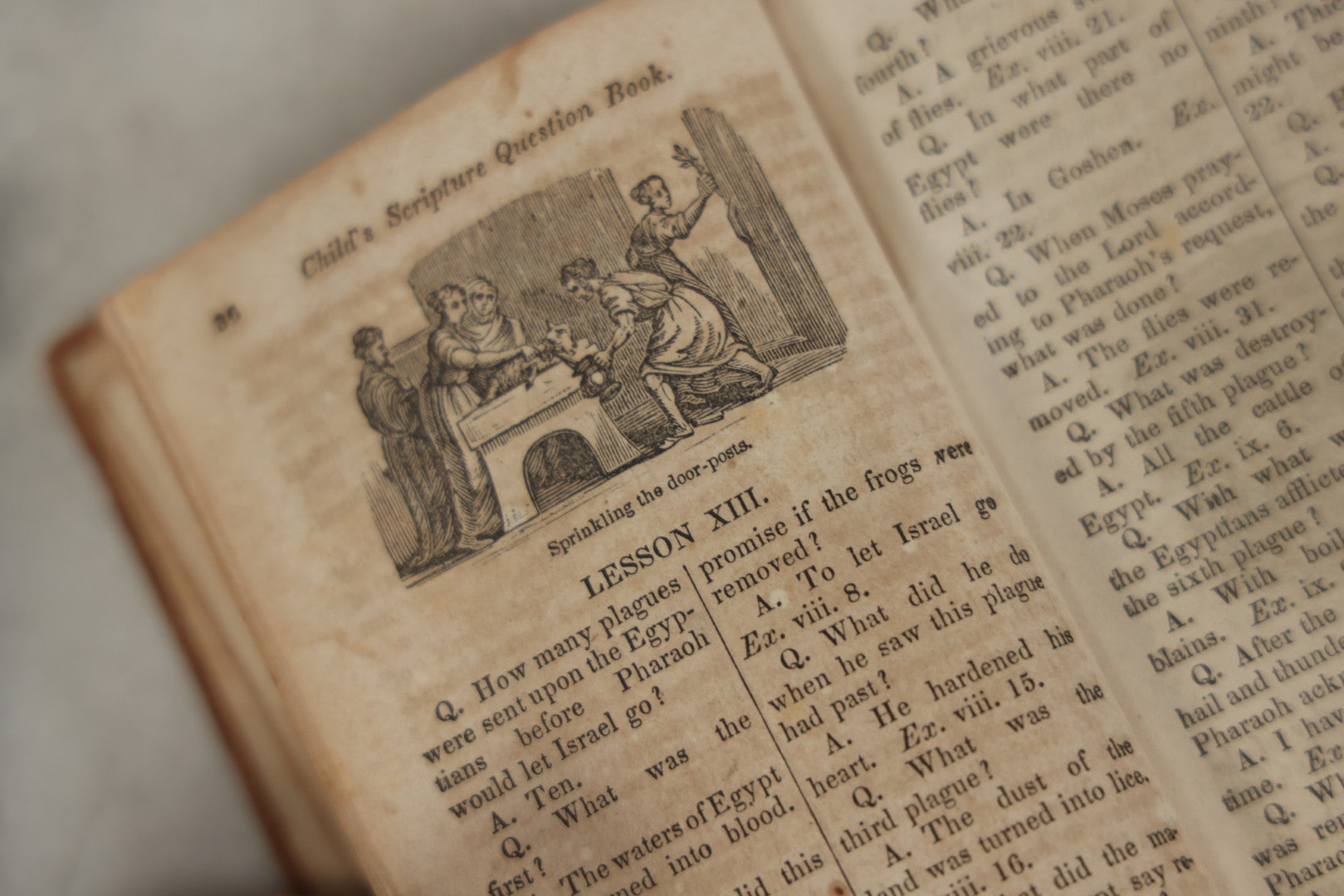 Lot 179 - "The Child's Scripture Question Book" Antique Illustrated Religious Lesson Book With 63 Engravings, Published By The American Sunday School Union, Philadelphia, 1836