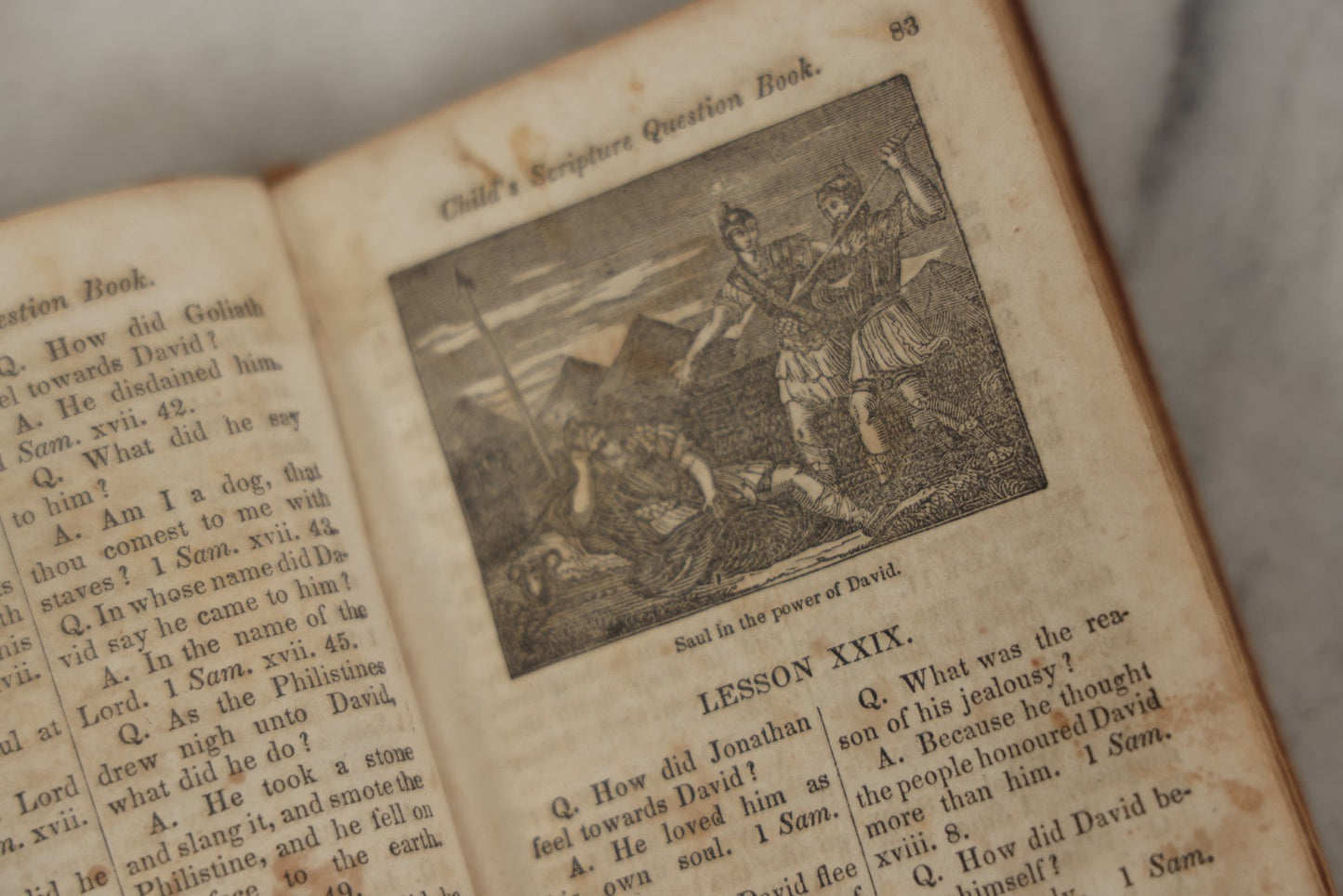 Lot 179 - "The Child's Scripture Question Book" Antique Illustrated Religious Lesson Book With 63 Engravings, Published By The American Sunday School Union, Philadelphia, 1836