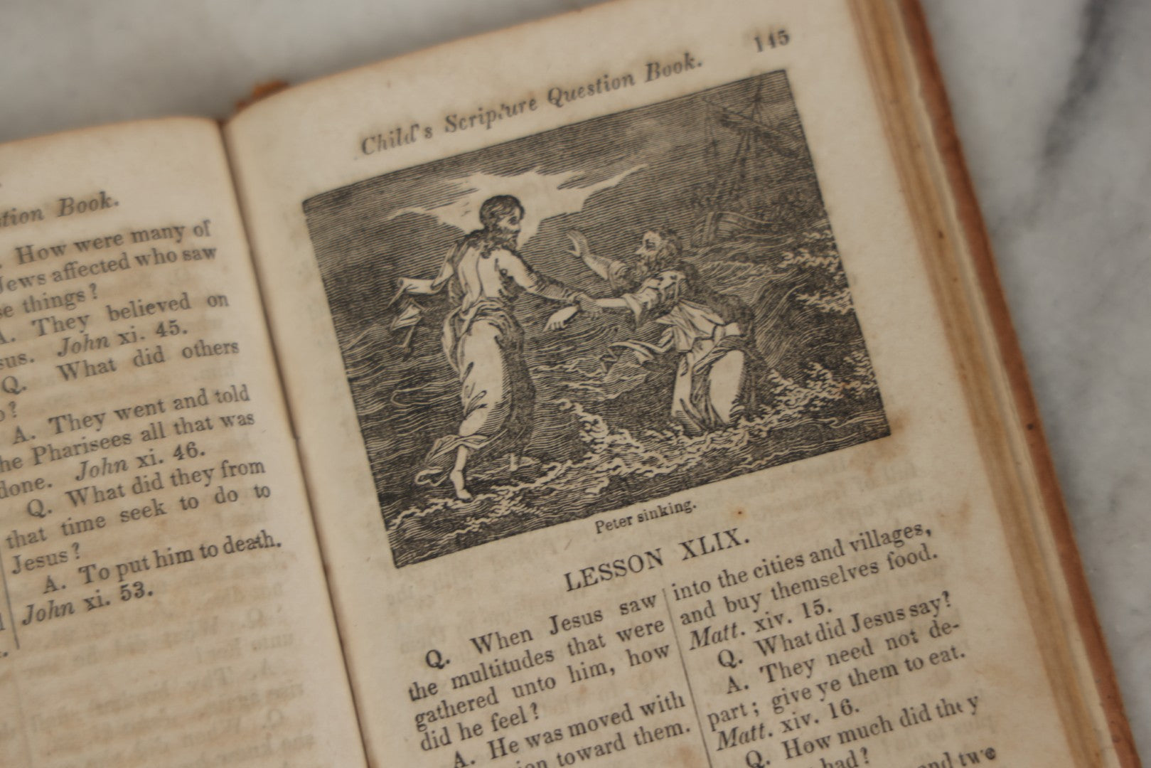 Lot 179 - "The Child's Scripture Question Book" Antique Illustrated Religious Lesson Book With 63 Engravings, Published By The American Sunday School Union, Philadelphia, 1836