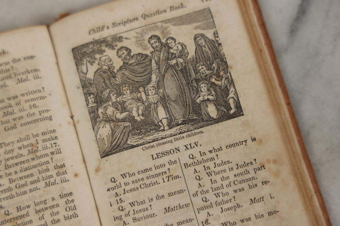 Lot 179 - "The Child's Scripture Question Book" Antique Illustrated Religious Lesson Book With 63 Engravings, Published By The American Sunday School Union, Philadelphia, 1836
