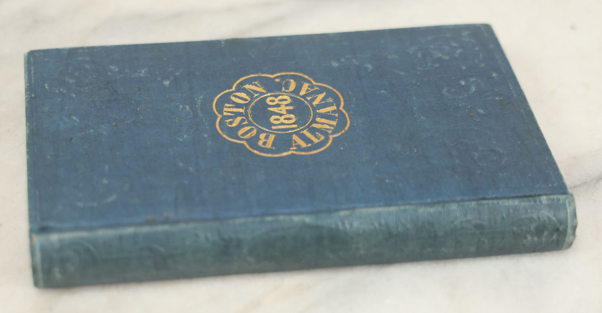 Lot 180 - Pair Of Antique Pocket Almanac Books, Including "Lady's Almanac For The Year 1857" With Brilliant Blue Full Page Advertisements, And "The Boston Almanac" For 1848 With Fold-Out Map Of Boston
