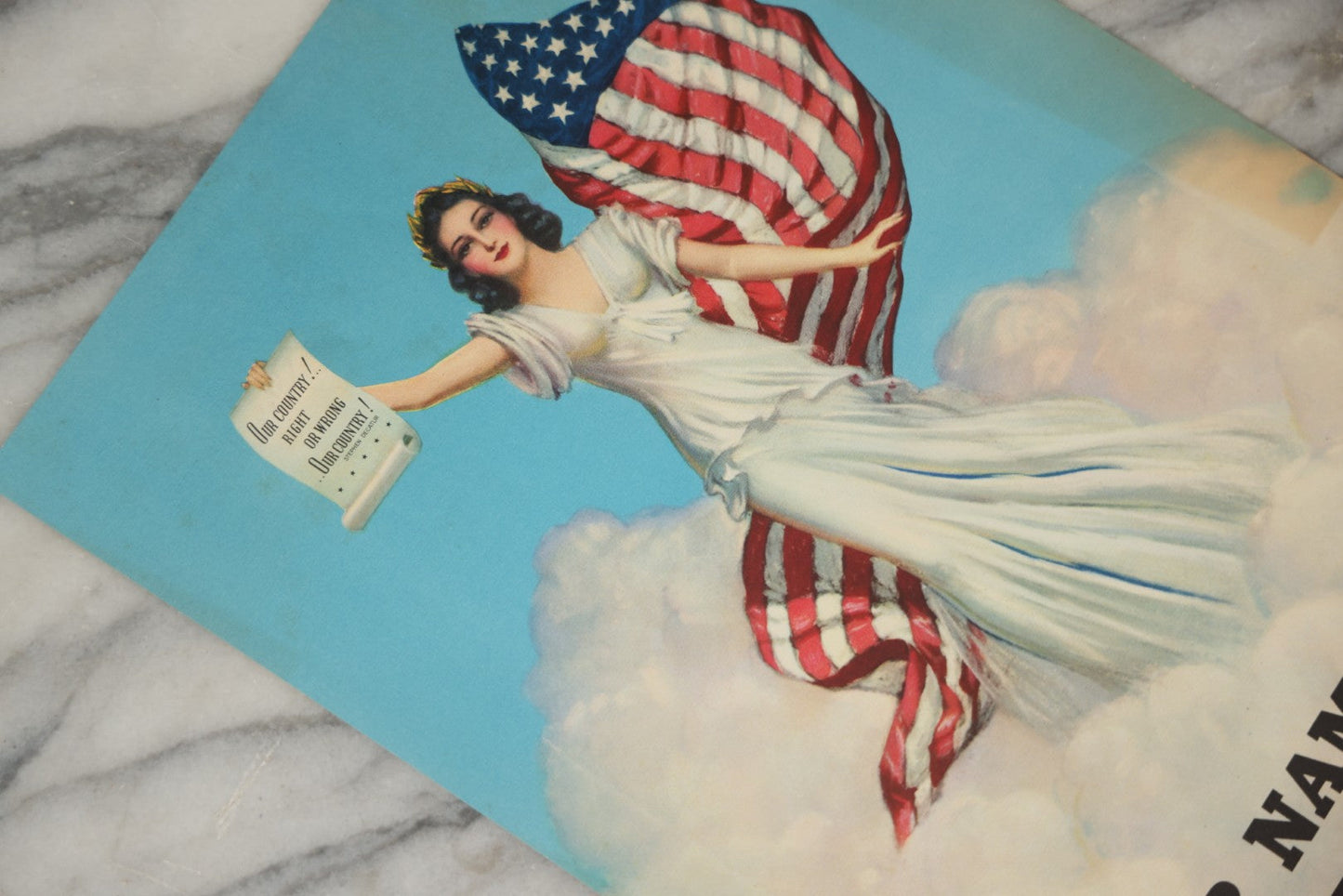Lot 182 - Grouping Of Four Vintage Patriotic Calendar Advertising Salesman's Samples, Blank, With Liberty, Uncle Sam, And Recruiting Station Imagery