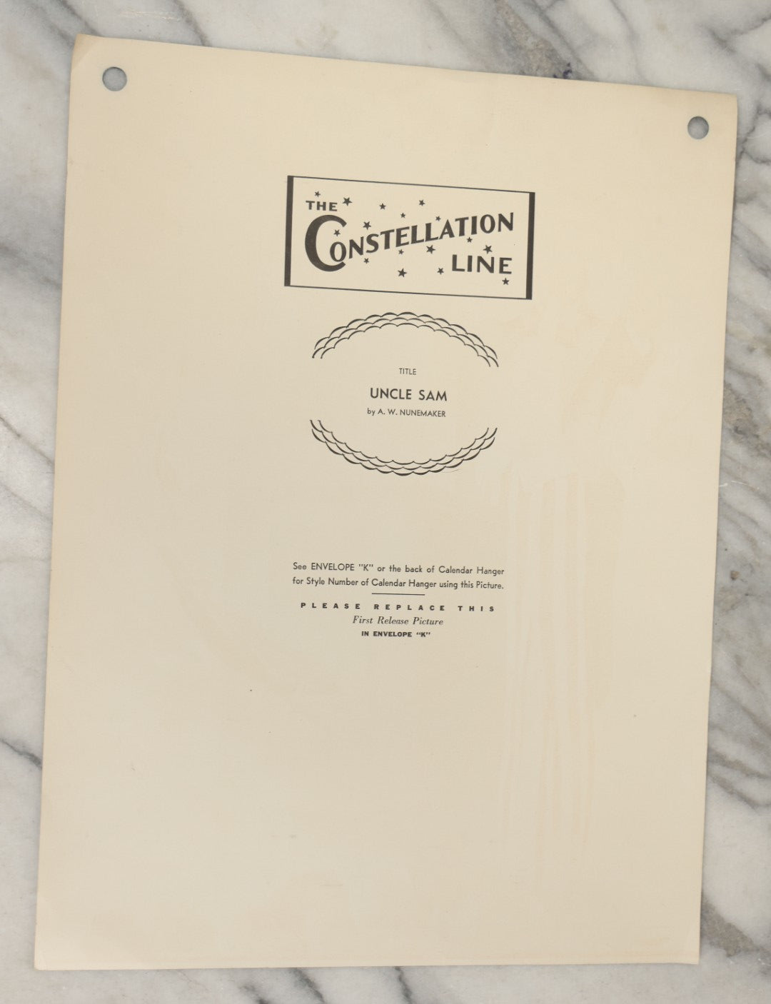 Lot 182 - Grouping Of Four Vintage Patriotic Calendar Advertising Salesman's Samples, Blank, With Liberty, Uncle Sam, And Recruiting Station Imagery