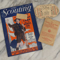 Lot 184 - Pair Of Vintage Boy Scout Items Including April 1939 Scouting Magazine And Pocket Signal Disk With Sleeve
