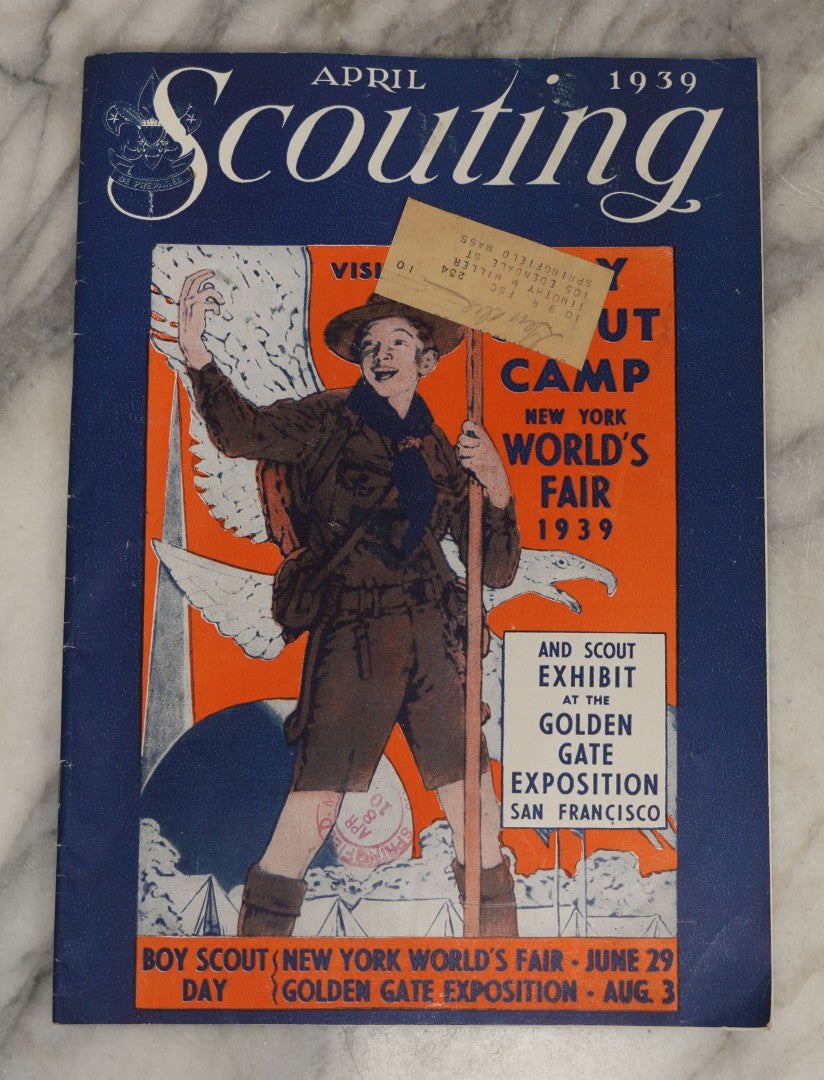 Lot 184 - Pair Of Vintage Boy Scout Items Including April 1939 Scouting Magazine And Pocket Signal Disk With Sleeve