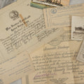 Lot 190 - Grouping Of Seven Antique World War I Related Ephemera Items Including Discharge Papers For John Joseph Breen And Michael J. Breen, Comic Postcard, And War Savings Stamps Forms, Circa 1910s–1920s