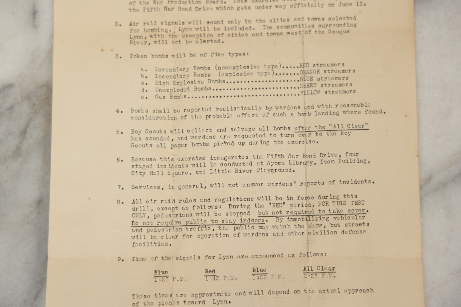 Lot 193 - Grouping Of Four Vintage World War II Civil Defense Ephemera Items, Including Air Raid Drill Letter (June 5, 1944), Civilian Defense Index Booklet, Lynn Air Raid Precautions Warden Card, And Identification Card For Mildred Brown