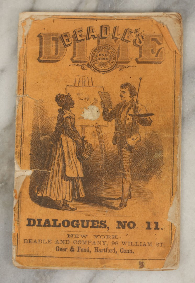 Lot 194 - Grouping Of Three Antique And Vintage Booklets Including Beadle's Dime Dialogues No. 11, Hood Farm Almanac 1914, And Pierce's Memorandum And Account Book