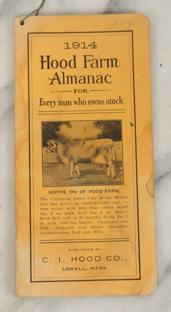 Lot 194 - Grouping Of Three Antique And Vintage Booklets Including Beadle's Dime Dialogues No. 11, Hood Farm Almanac 1914, And Pierce's Memorandum And Account Book
