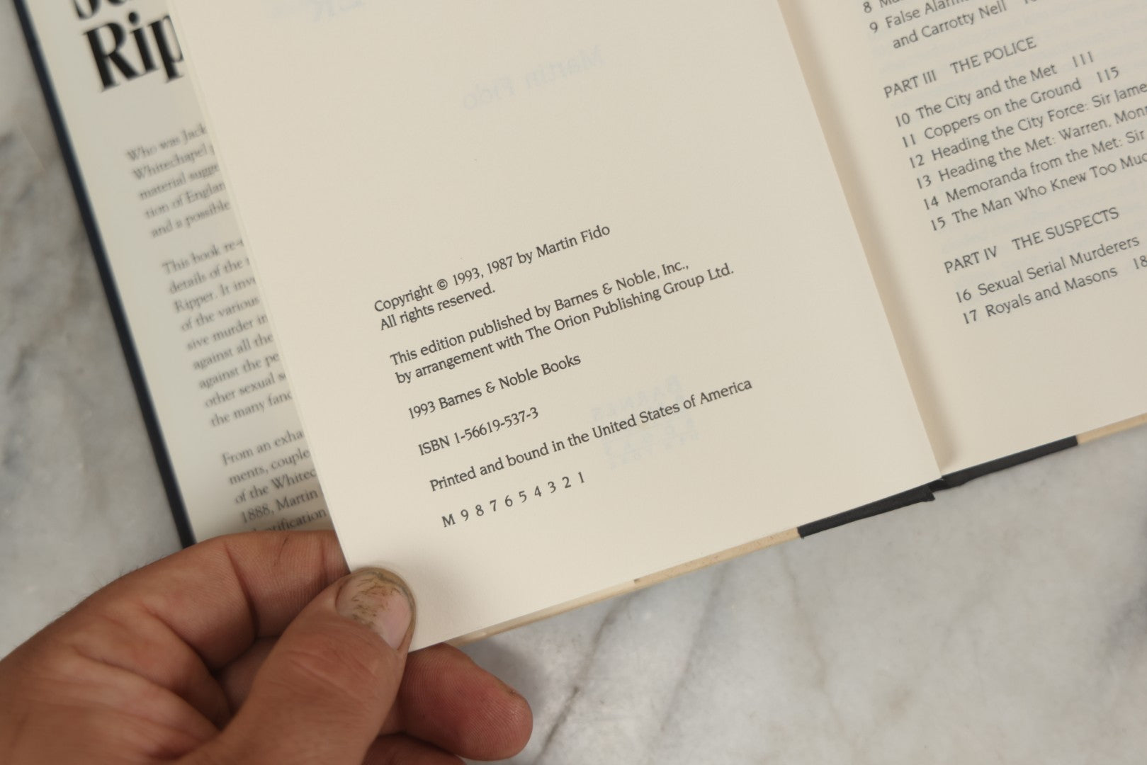 Lot 198 - "The Crimes, Detection And Death Of Jack The Ripper" Vintage Book By Martin Fido, Published By Barnes And Noble Books, New York, 1993, Original Dust Jacket