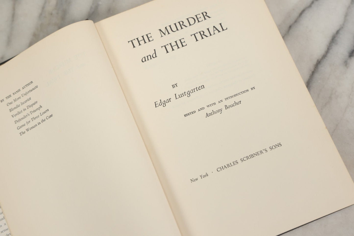 Lot 200 - "The Murder And The Trial" Vintage Book By Edgar Lustgarten, Published By Charles Scribner's Sons, New York, 1958, Original Dust Jacket