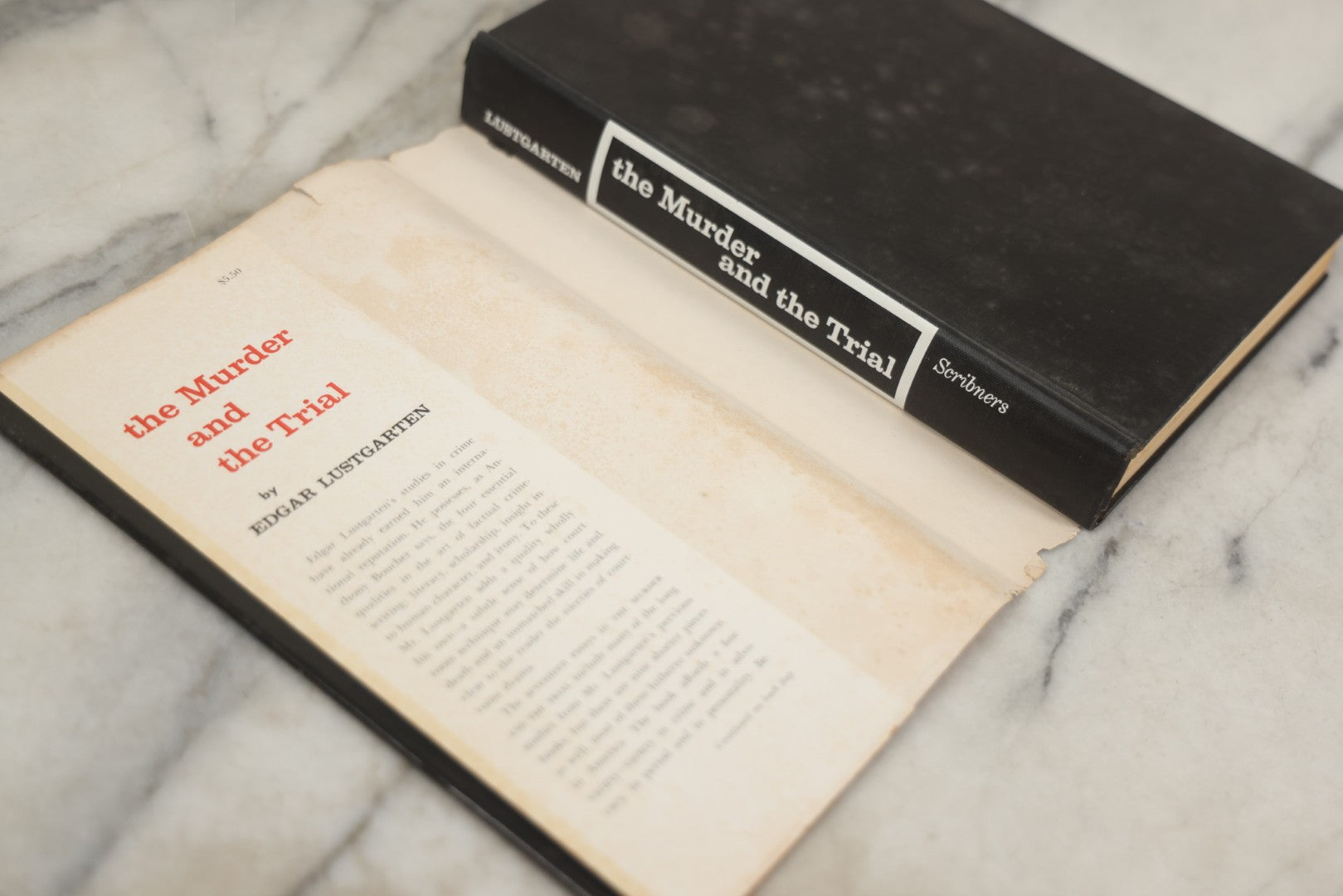 Lot 200 - "The Murder And The Trial" Vintage Book By Edgar Lustgarten, Published By Charles Scribner's Sons, New York, 1958, Original Dust Jacket