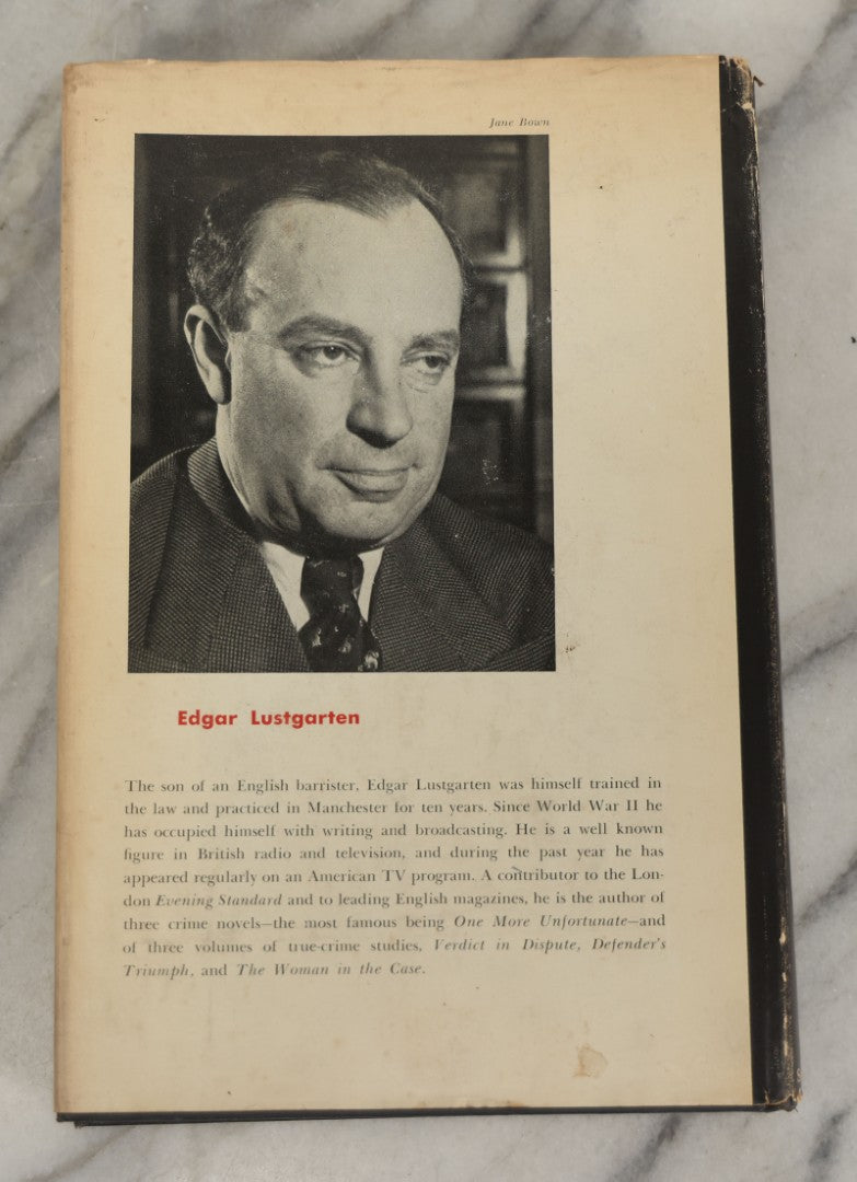 Lot 200 - "The Murder And The Trial" Vintage Book By Edgar Lustgarten, Published By Charles Scribner's Sons, New York, 1958, Original Dust Jacket