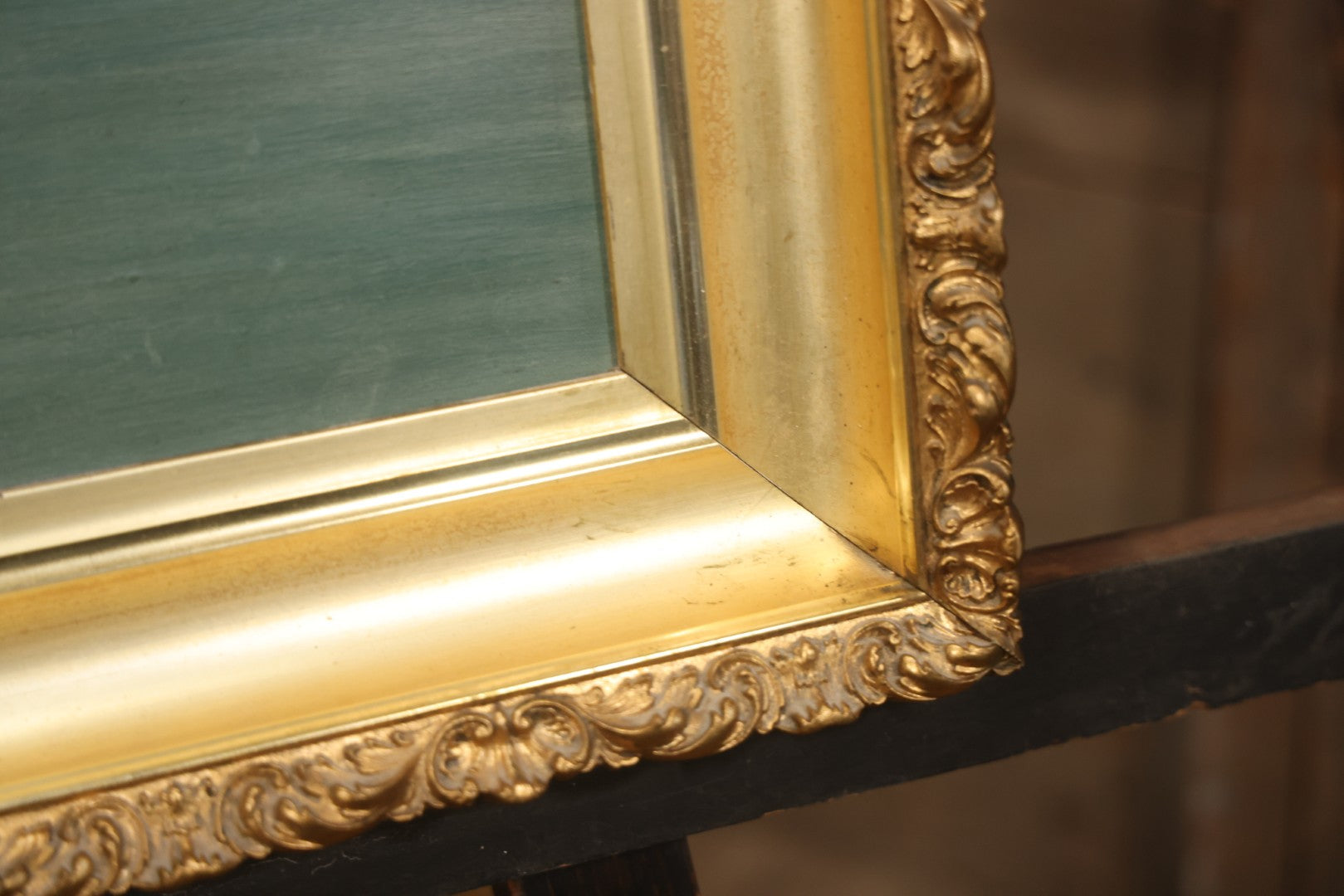 Antique Oil On Canvas Nocturne Painting With Boat On Water, Gilt Frame, 27-3/4" x 21-3/4"