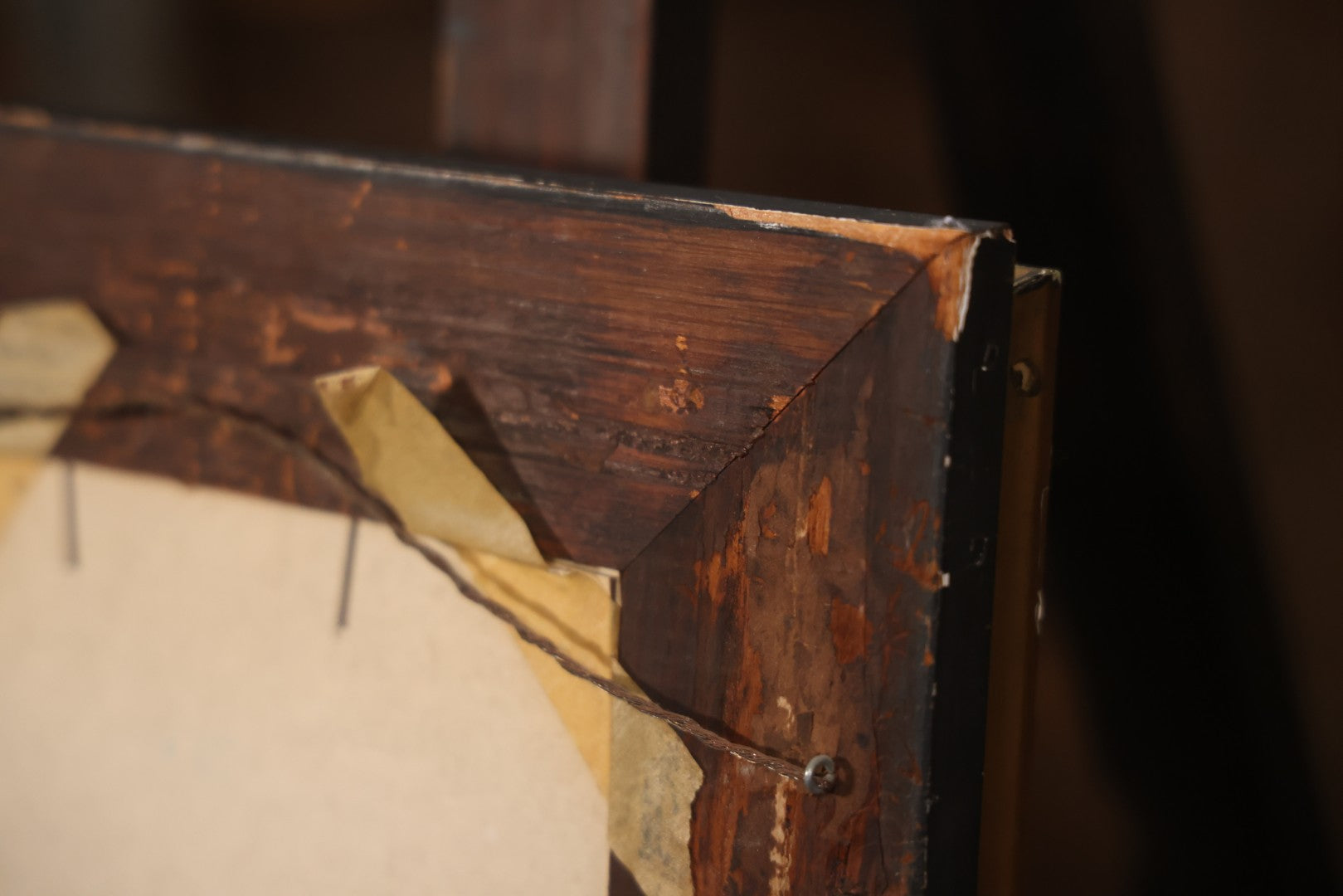 Antique Oil On Canvas Landscape Painting With Figure Overlooking Waterfall And River, Gilt Frame, 12-5/8" x 14-3/8"