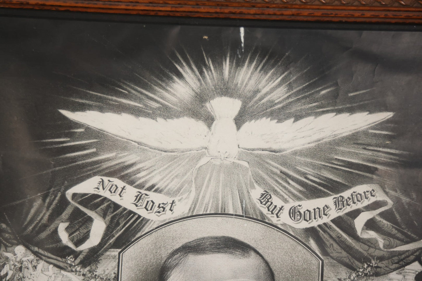 Antique President William McKinley Memorial Mourning Print, Copyright Home Art Picture Co., Chicago, 1901, In Frame, 21-1/2" x 25-1/2"