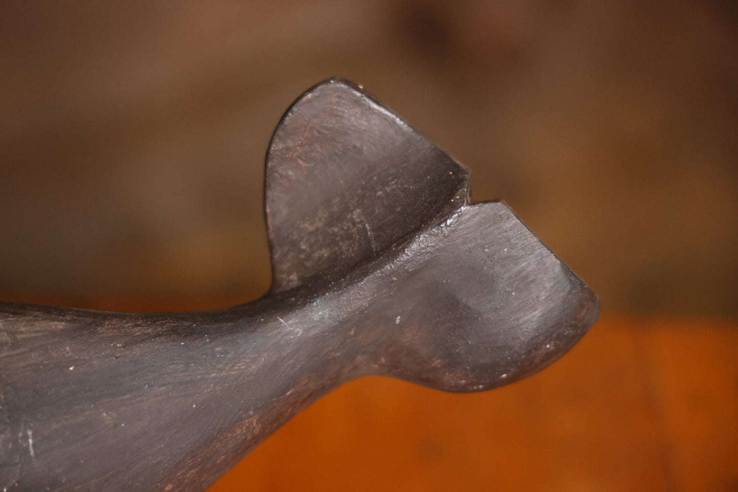 Vintage Folk Art Hand Carved And Painted Wooden Sperm Whale Figure On Stand, 12" H