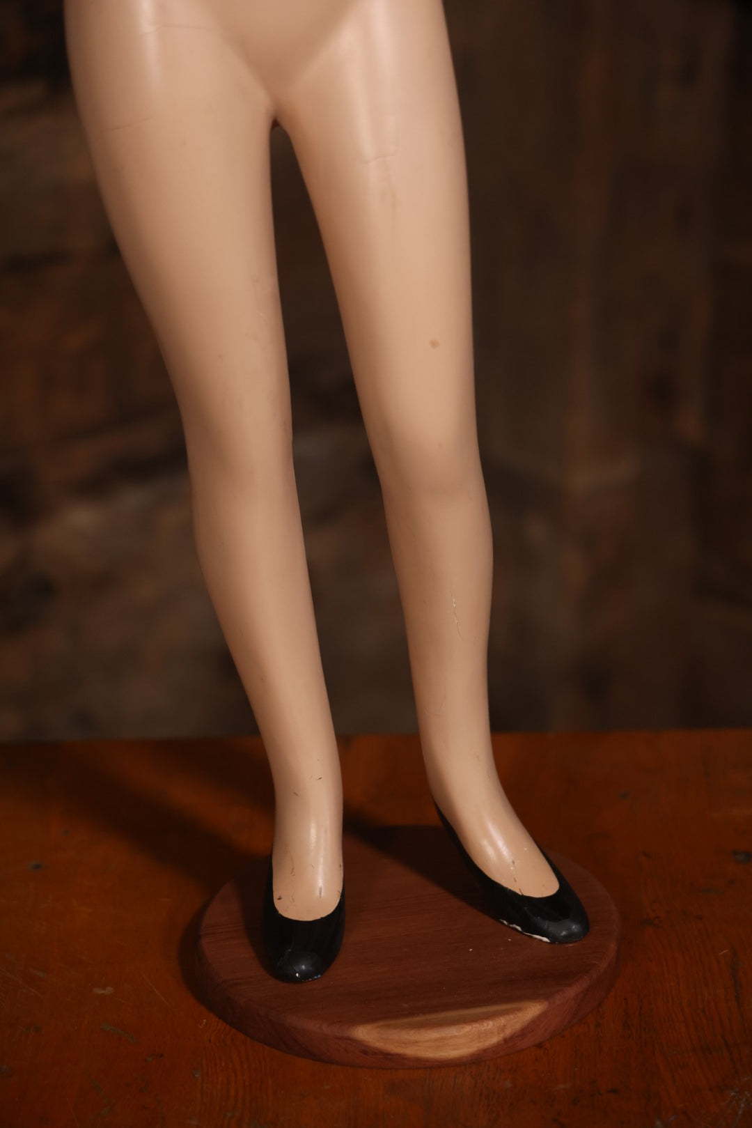 Vintage Plaster Female Mannequin Figure On Base, Circa 1940s 36-1/2" H