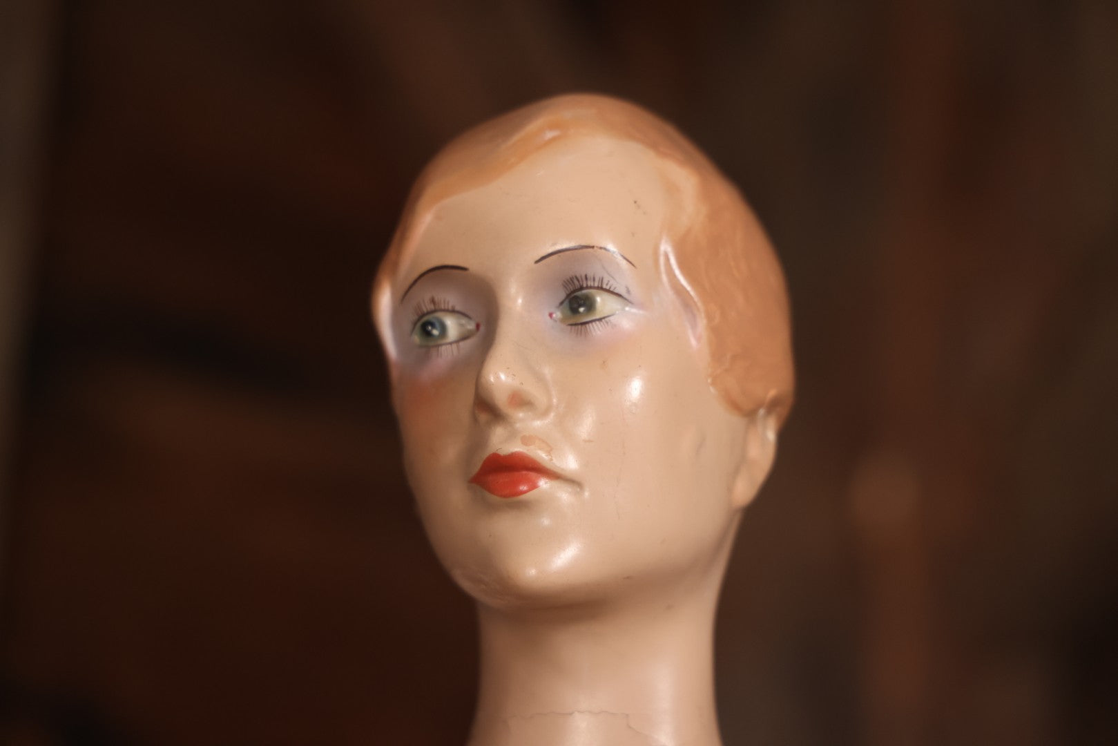 Vintage Plaster Female Mannequin Figure On Base, Circa 1940s 36-1/2" H