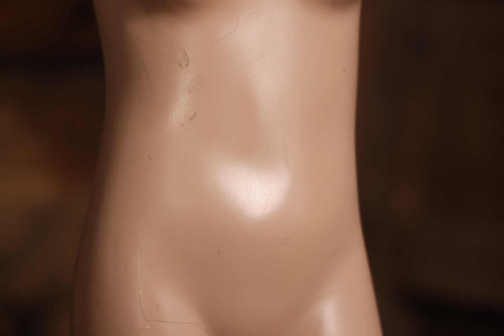 Vintage Plaster Female Mannequin Figure On Base, Circa 1940s 36-1/2" H