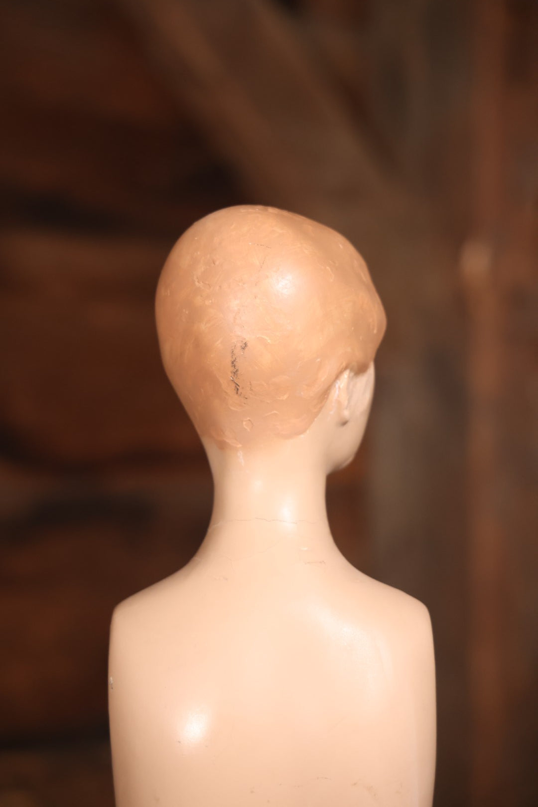 Vintage Plaster Female Mannequin Figure On Base, Circa 1940s 36-1/2" H