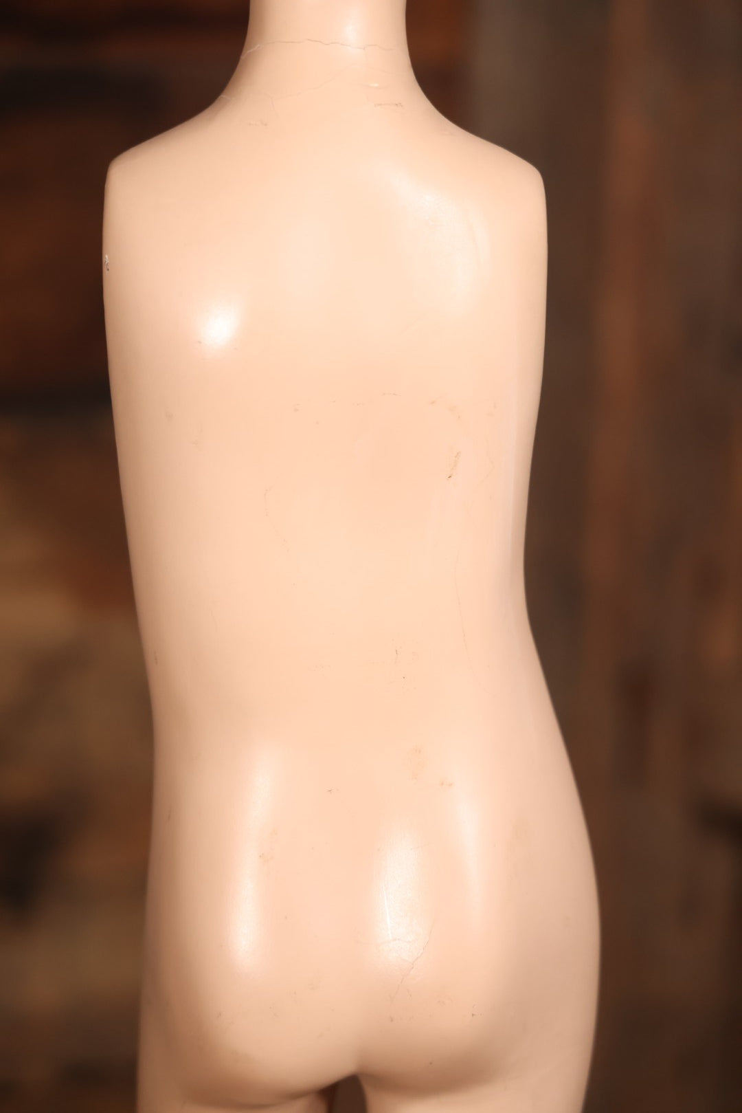 Vintage Plaster Female Mannequin Figure On Base, Circa 1940s 36-1/2" H