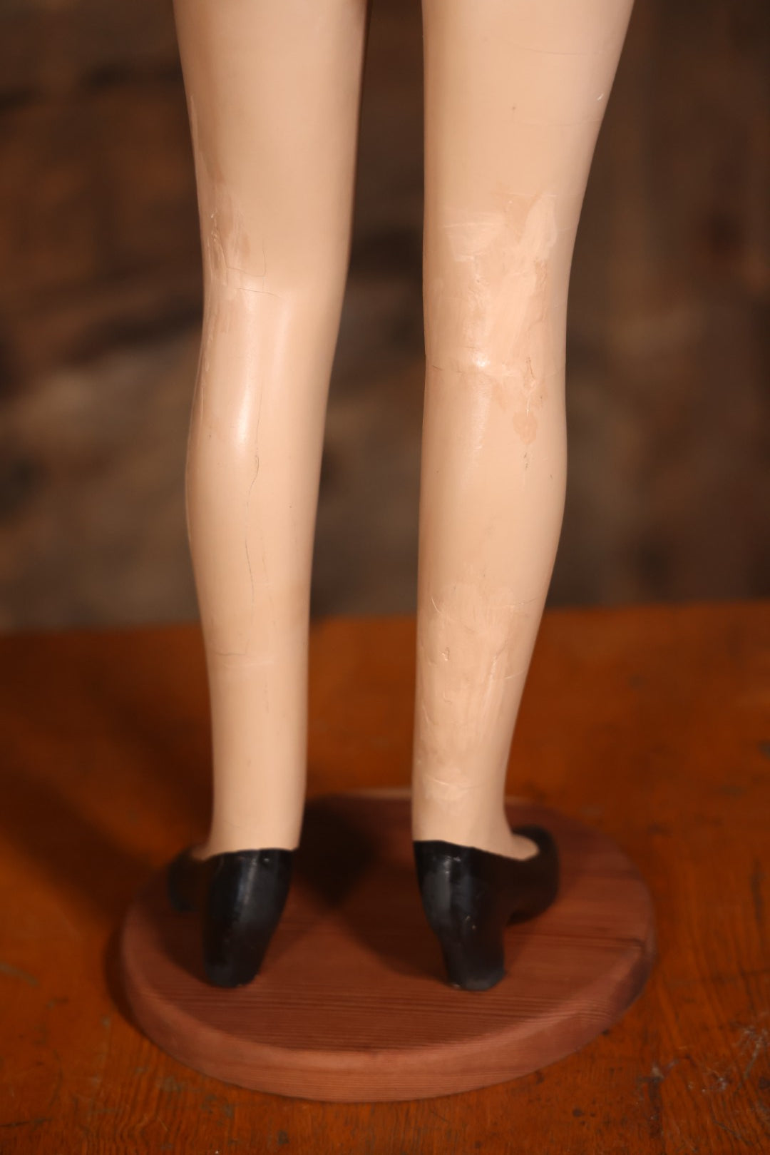 Vintage Plaster Female Mannequin Figure On Base, Circa 1940s 36-1/2" H