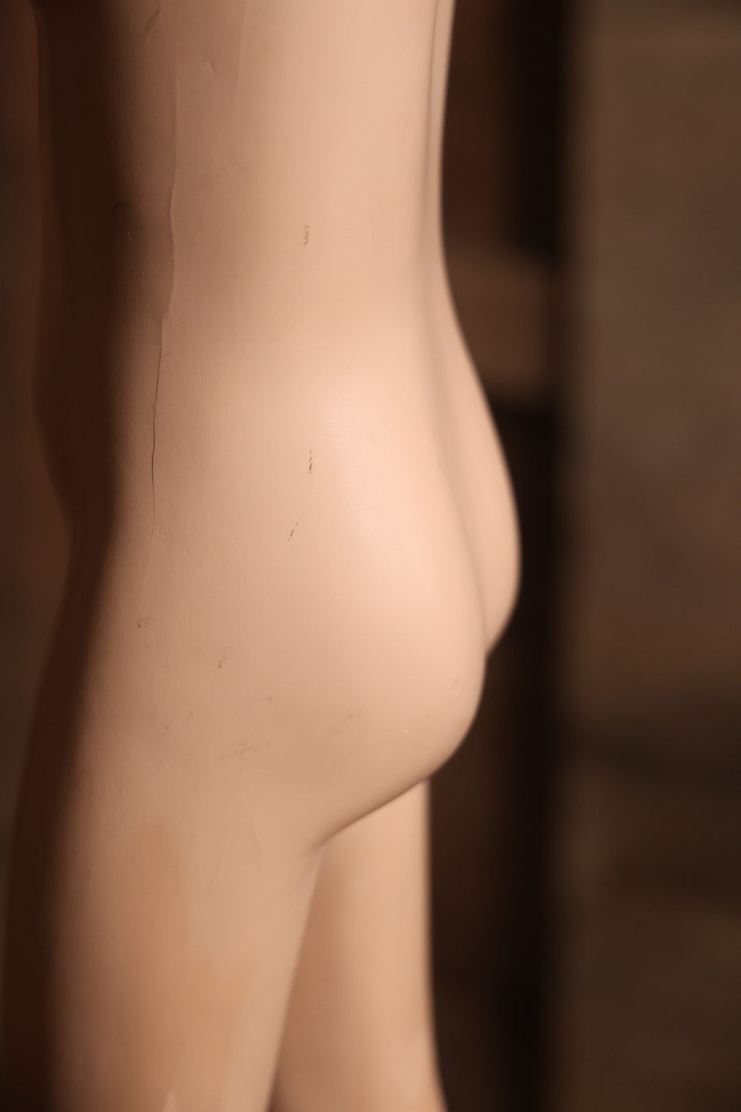 Vintage Plaster Female Mannequin Figure On Base, Circa 1940s 36-1/2" H