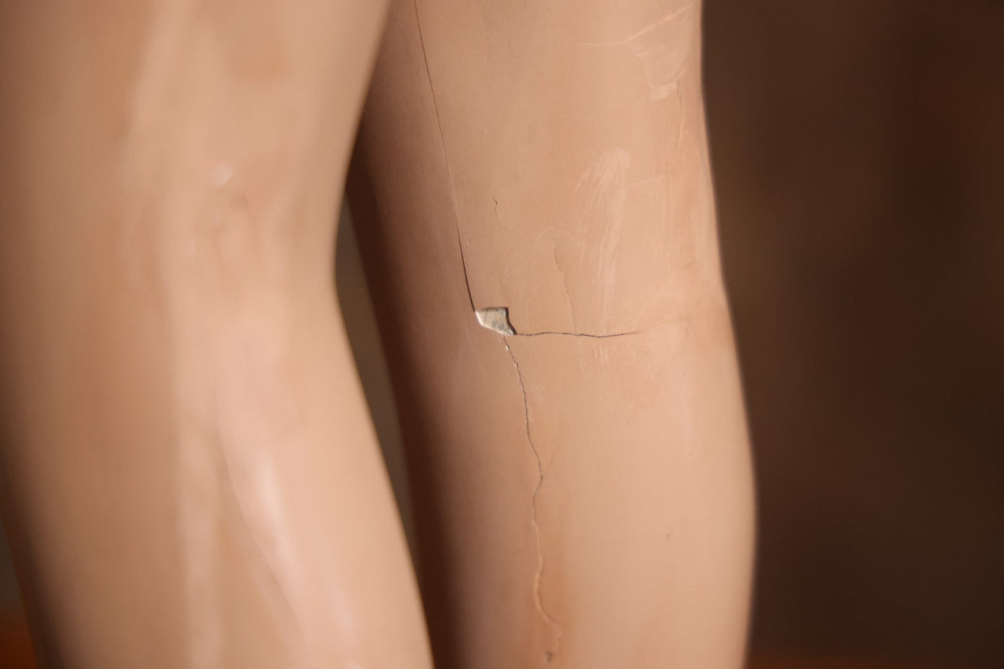 Vintage Plaster Female Mannequin Figure On Base, Circa 1940s 36-1/2" H