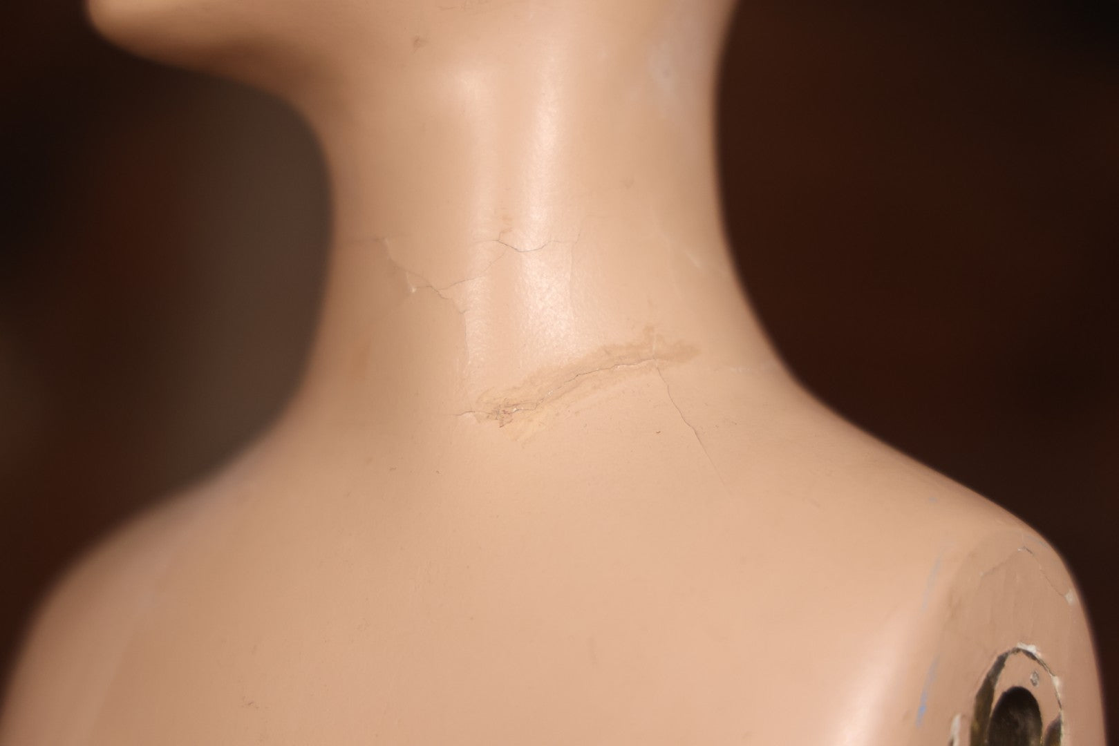 Vintage Plaster Female Mannequin Figure On Base, Circa 1940s 36-1/2" H