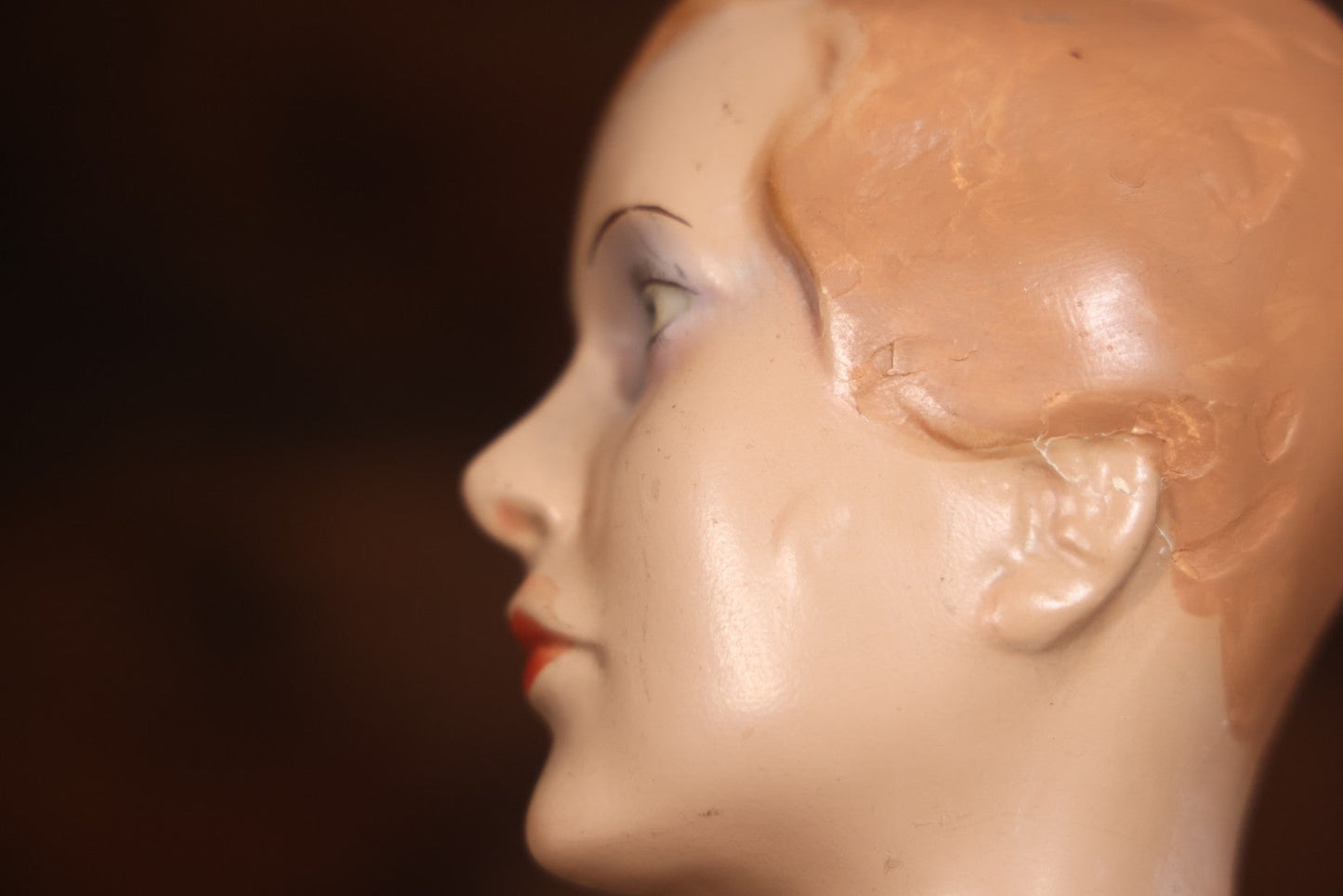 Vintage Plaster Female Mannequin Figure On Base, Circa 1940s 36-1/2" H