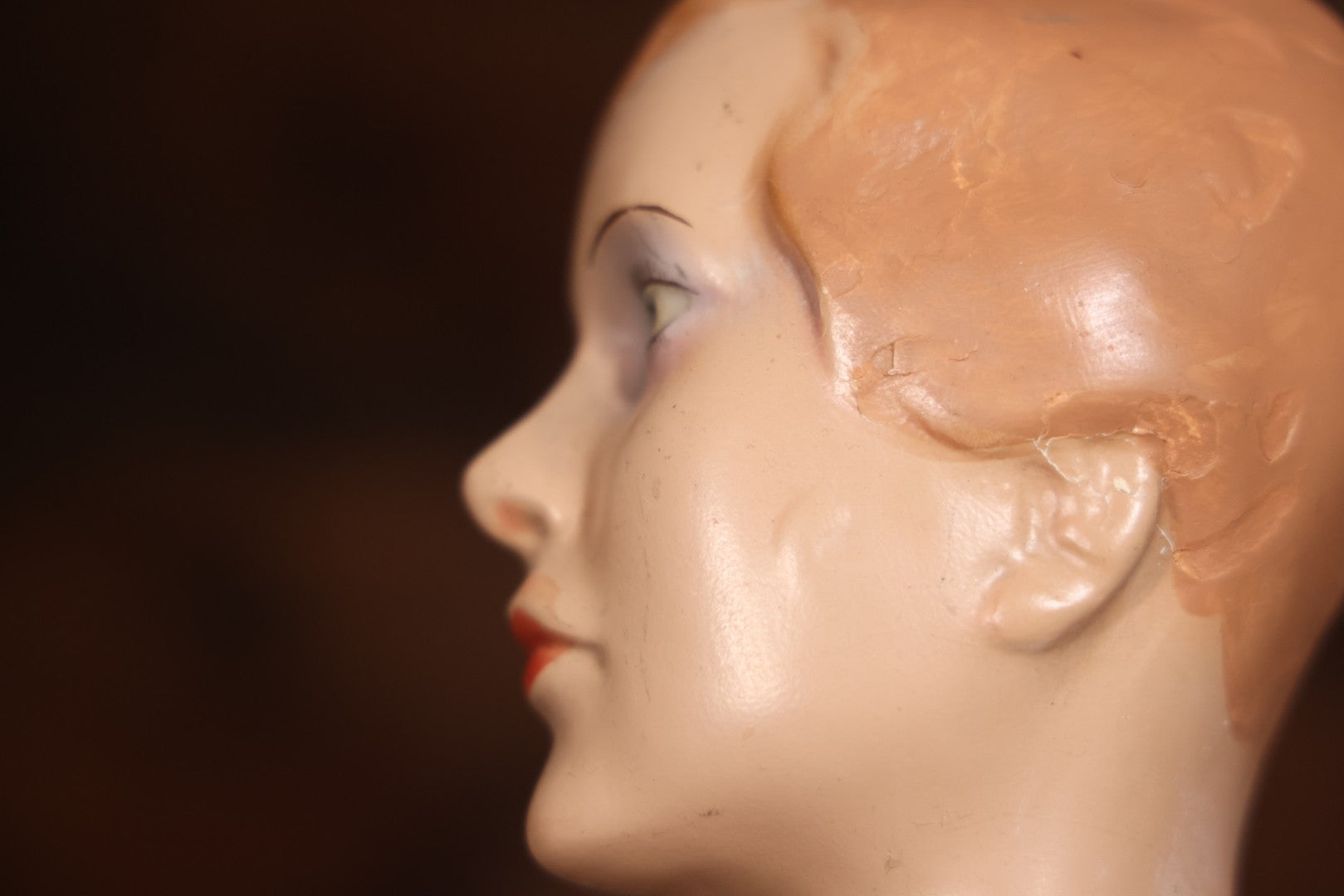 Vintage Plaster Female Mannequin Figure On Base, Circa 1940s 36-1/2" H