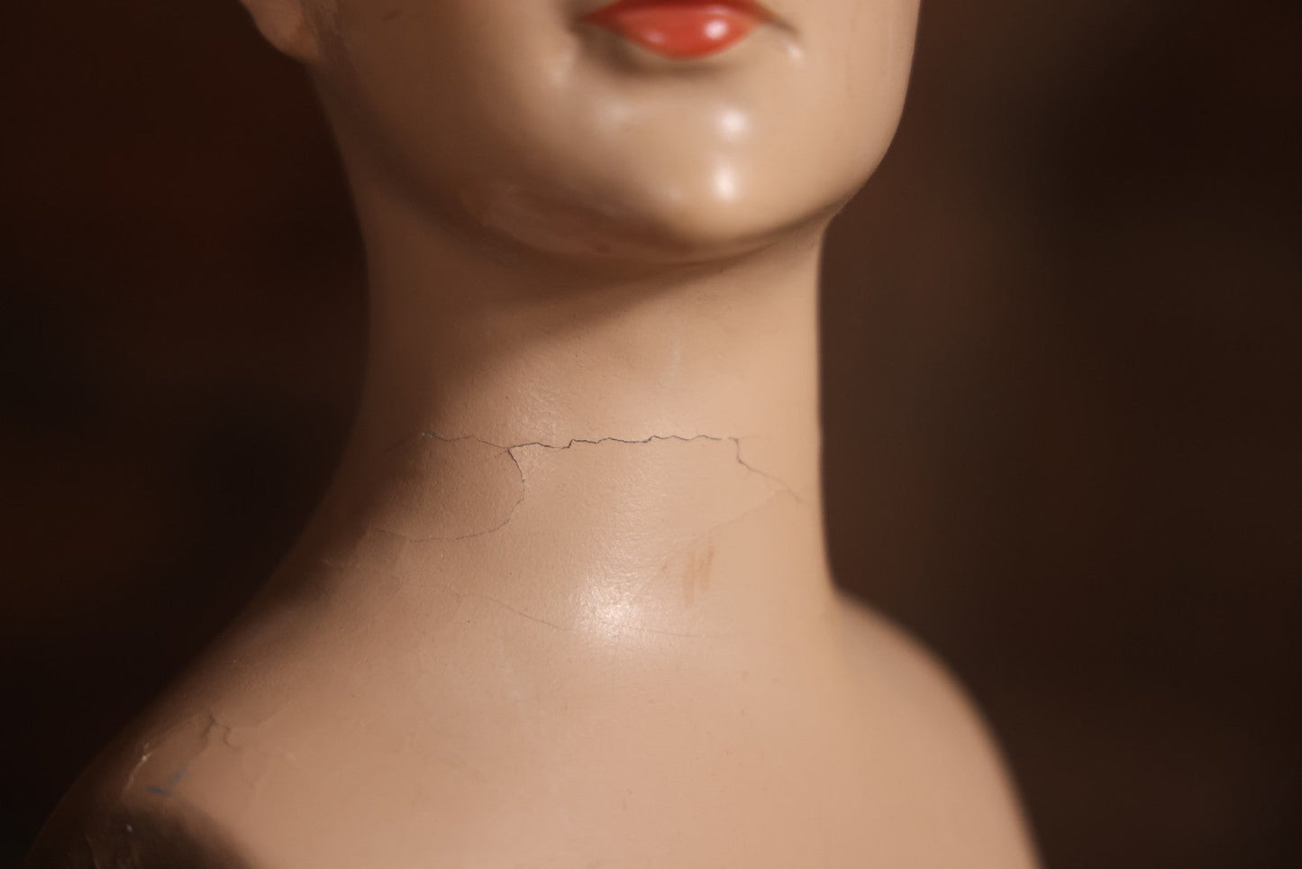 Vintage Plaster Female Mannequin Figure On Base, Circa 1940s 36-1/2" H