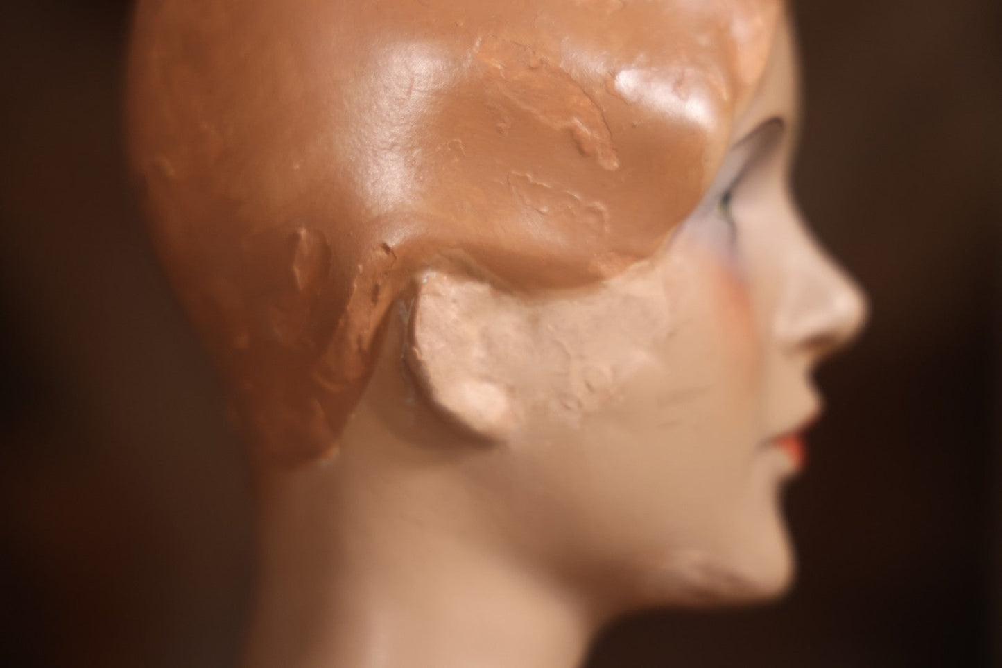 Vintage Plaster Female Mannequin Figure On Base, Circa 1940s 36-1/2" H