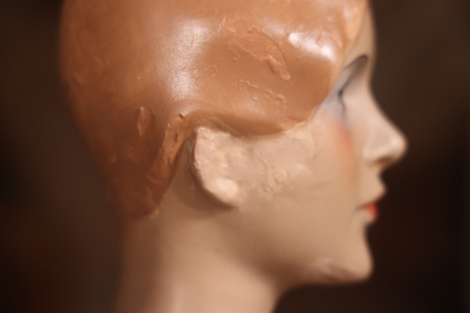 Vintage Plaster Female Mannequin Figure On Base, Circa 1940s 36-1/2" H