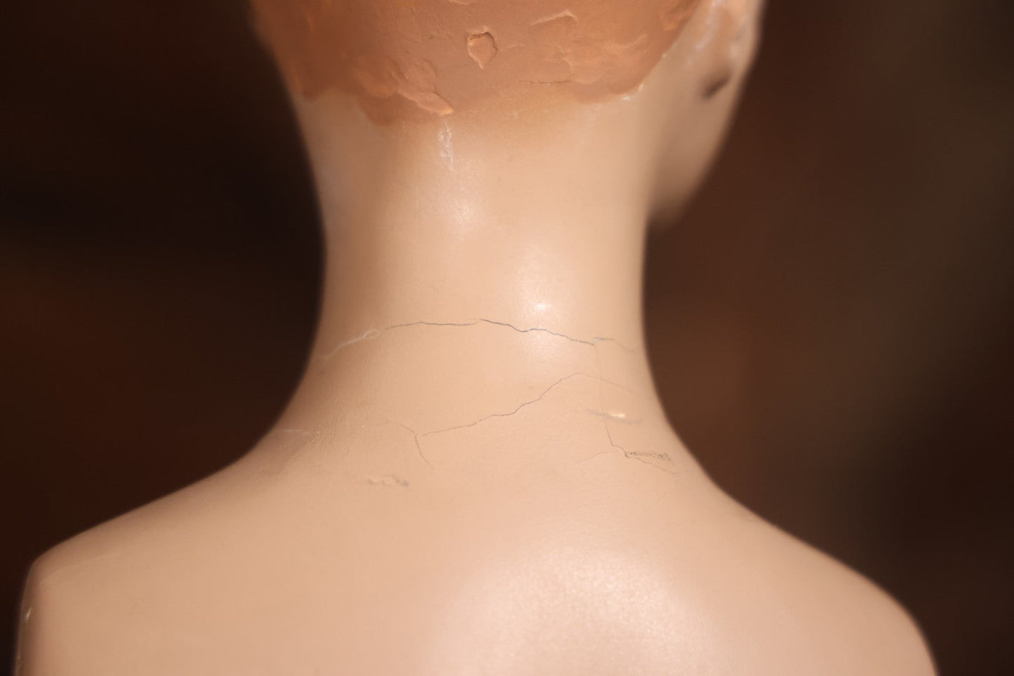 Vintage Plaster Female Mannequin Figure On Base, Circa 1940s 36-1/2" H