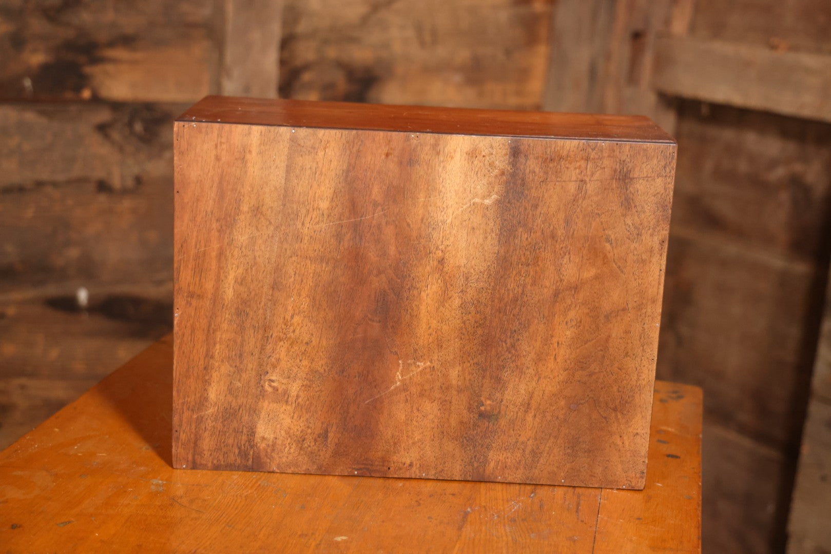 Antique Oak Desktop File Cabinet With Tambour Door