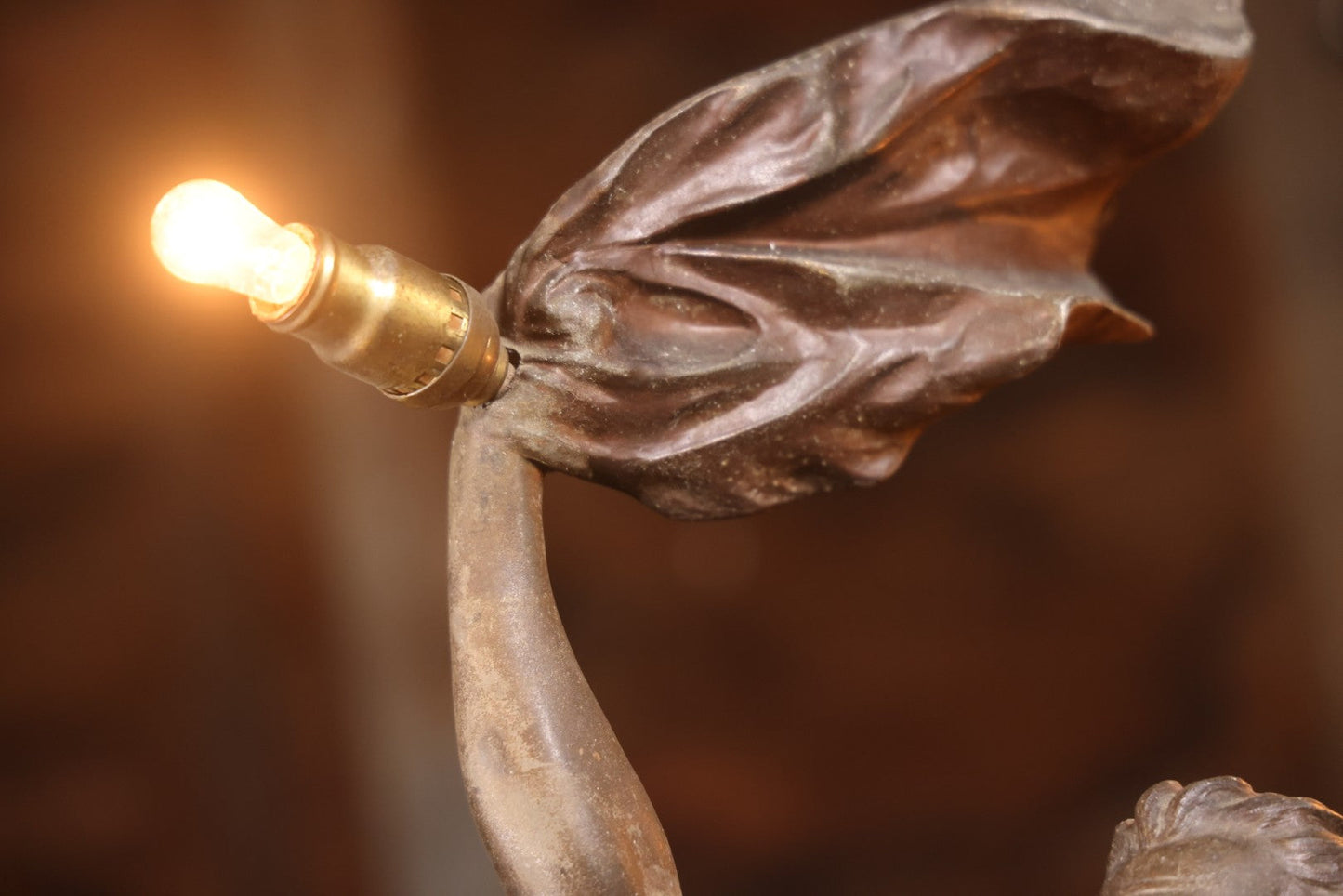 Antique Spelter Statue Lamp Of Sailor On Sinking Ship, Titled “Detresse” After Max Arthur Waagen (German, 1833-1898), 35-1/2" H