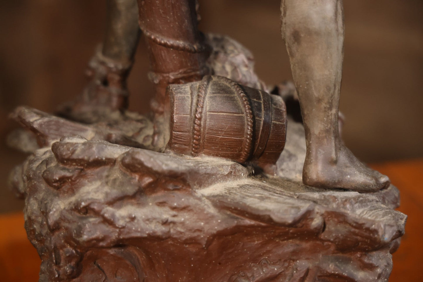 Antique Spelter Statue Lamp Of Sailor On Sinking Ship, Titled “Detresse” After Max Arthur Waagen (German, 1833-1898), 35-1/2" H