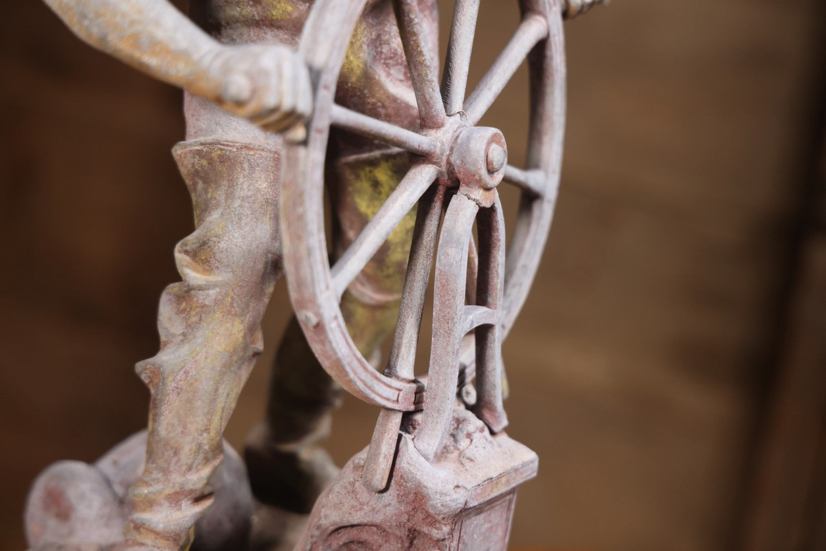 Antique Spelter Statue Of Ship Captain At Helm, After Xavier Raphanel (French, 1876–1957), 22-1/4" H