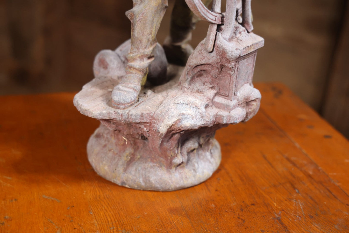 Antique Spelter Statue Of Ship Captain At Helm, After Xavier Raphanel (French, 1876–1957), 22-1/4" H