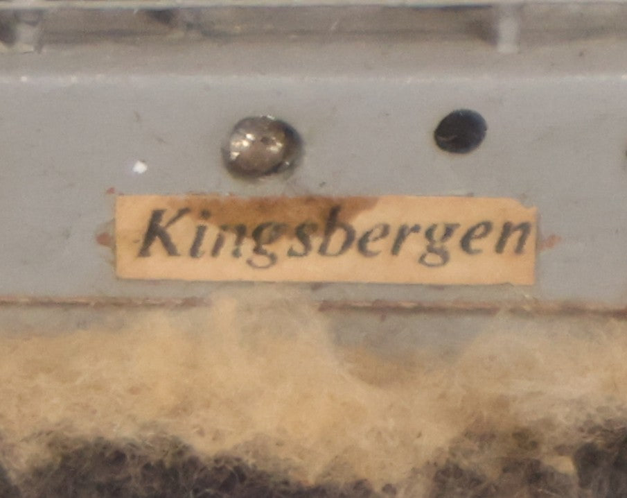 Vintage Folk Art Shadowbox Model Of HNLMS Van Kinsbergen Dutch Naval Sloop Battleship, World War II Era, 21" x 12-1/4"