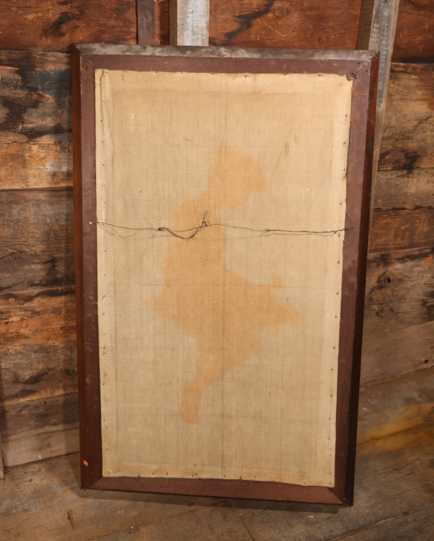 Vintage Oversized Print On Linen, “Psyche With A Butterfly,” After Wilhelm Kray (German, 1828–1889), 33" x 52"