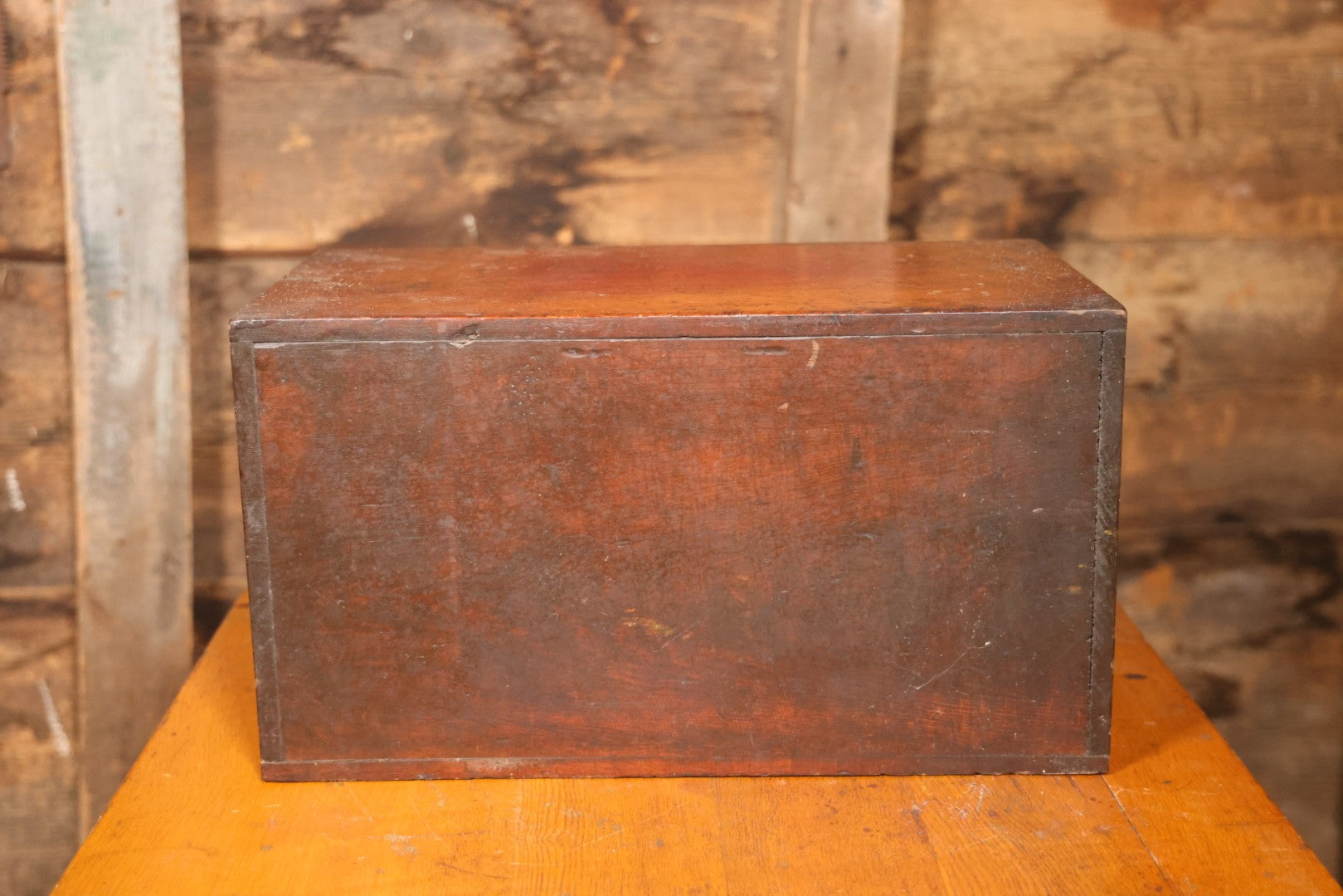 Antique Wooden Tool Chest With Six Drawers, Brass Name Plaque For “G. Claytinburg”