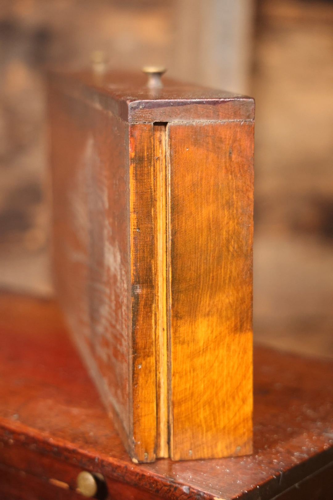 Antique Wooden Tool Chest With Six Drawers, Brass Name Plaque For “G. Claytinburg”