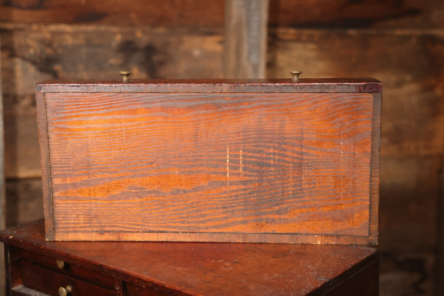 Antique Wooden Tool Chest With Six Drawers, Brass Name Plaque For “G. Claytinburg”