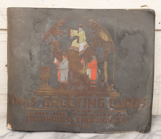Lot 002 - Antique Greeting Cards Sample Book, "Xmas Greeting Cards, De Luxe, From The Studios Of The Process Engraving Co.," Chicago, Illinois, Circa Early 20th Century