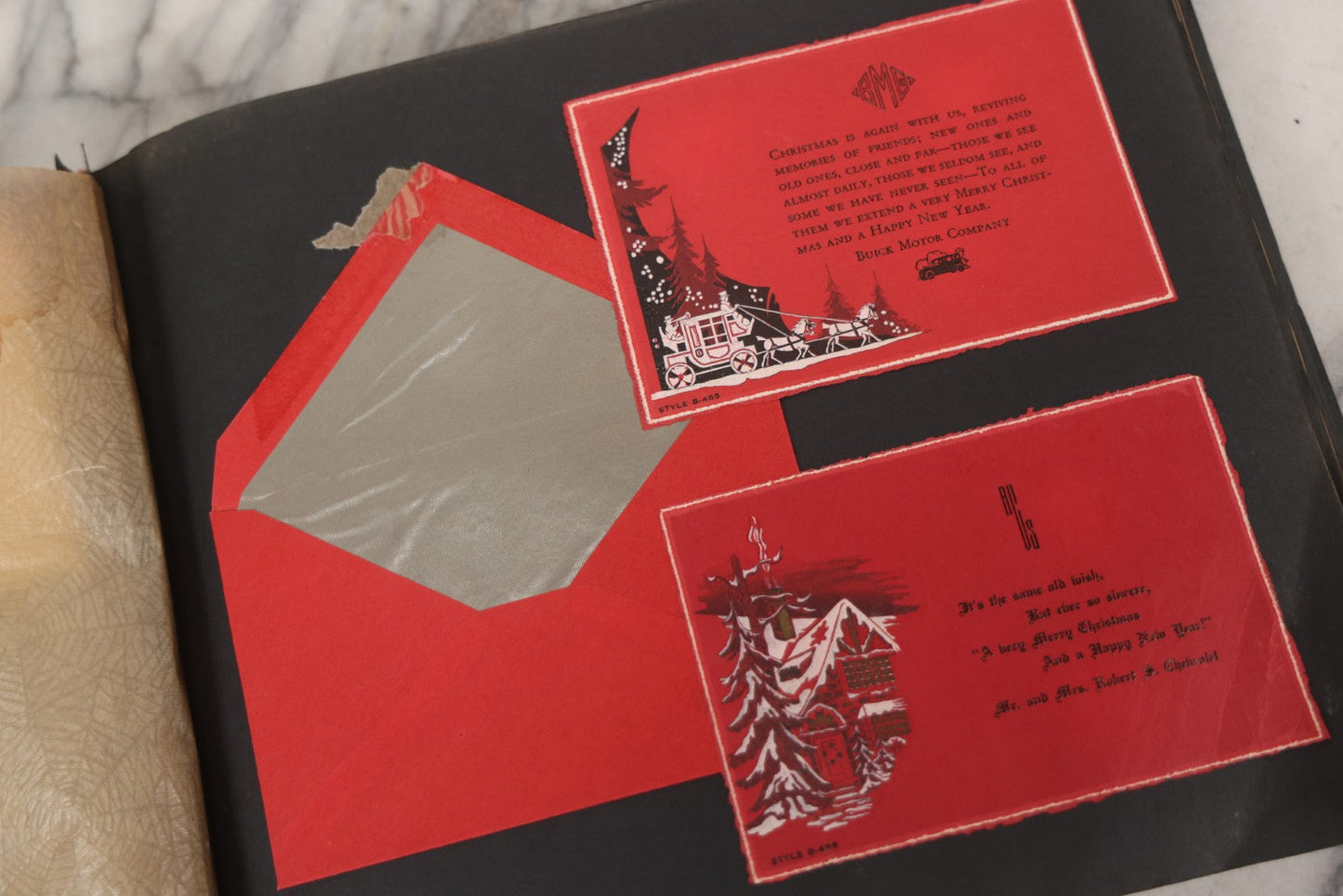 Lot 002 - Antique Greeting Cards Sample Book, "Xmas Greeting Cards, De Luxe, From The Studios Of The Process Engraving Co.," Chicago, Illinois, Circa Early 20th Century