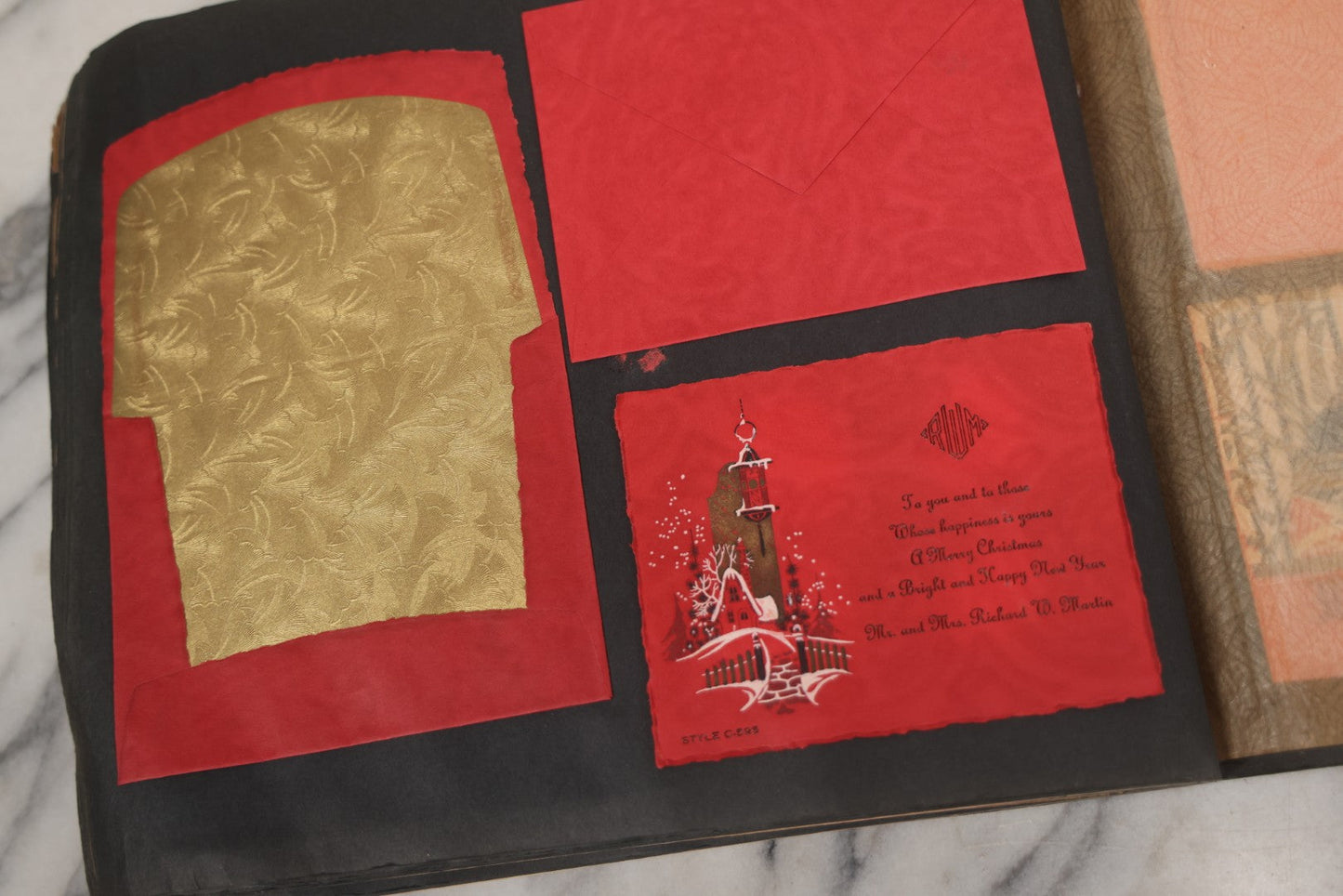 Lot 002 - Antique Greeting Cards Sample Book, "Xmas Greeting Cards, De Luxe, From The Studios Of The Process Engraving Co.," Chicago, Illinois, Circa Early 20th Century